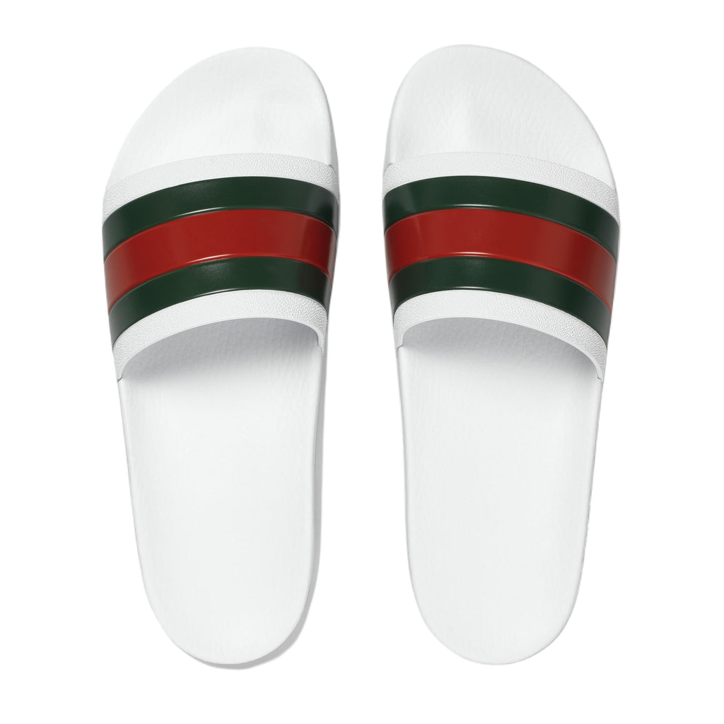 Gucci Men's Web Rubber Slide Sandals