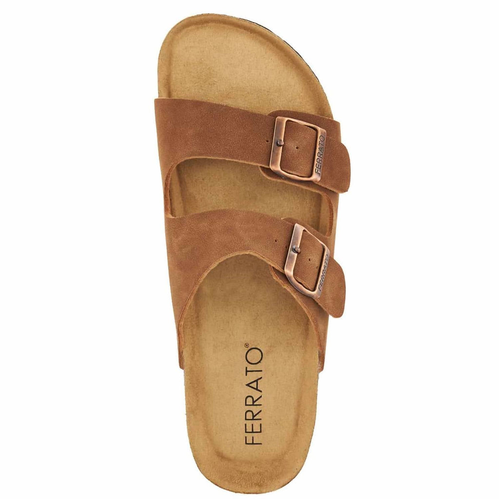 Men's Double Buckle Strap Sandal In Brown