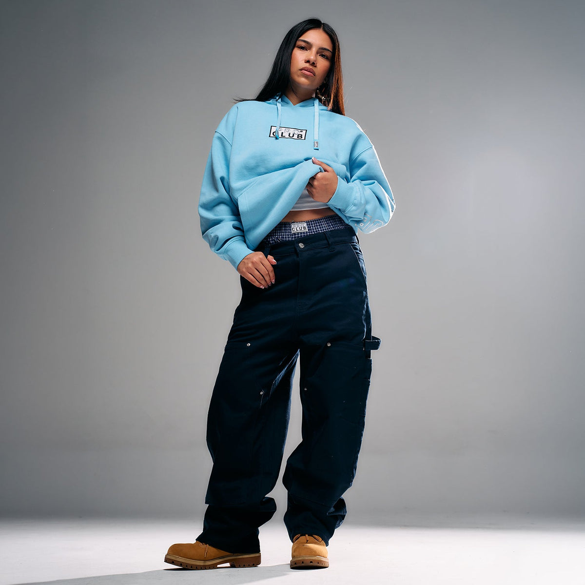 Embroidered Box Logo Hoody - Mens
