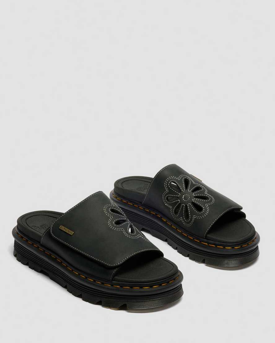 Zebzag Wyoming Leather Slides