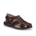 Men's Leather Sandals In Brown