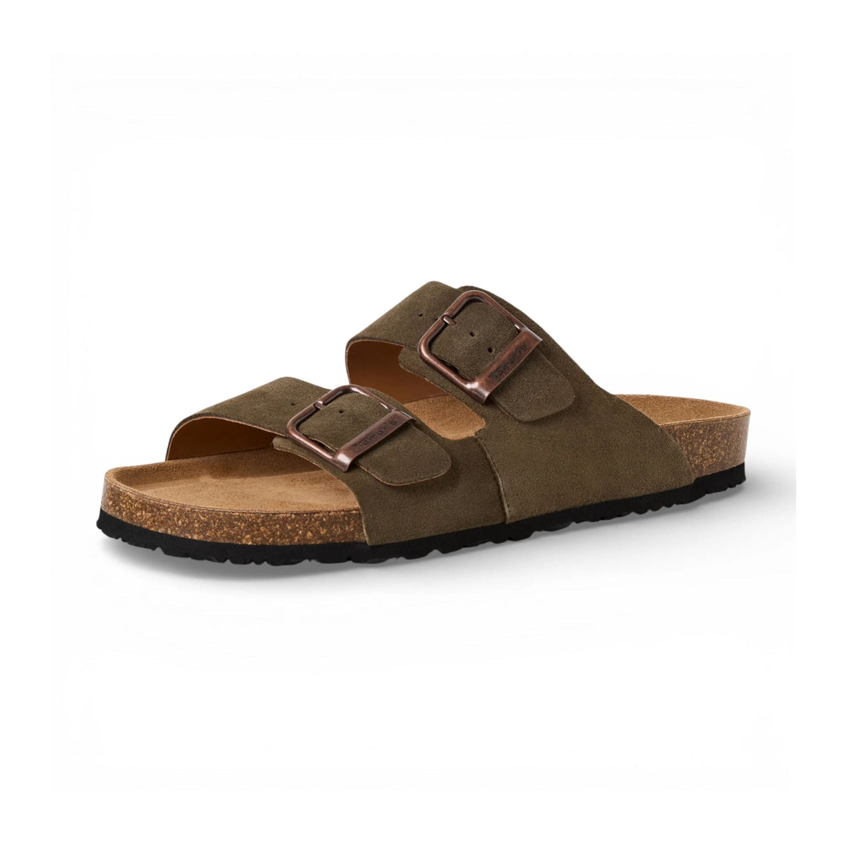 Leather Slip-On Footbed Slipper Sandals