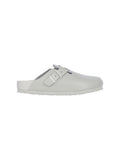 "Boston" Grey Leather Mules