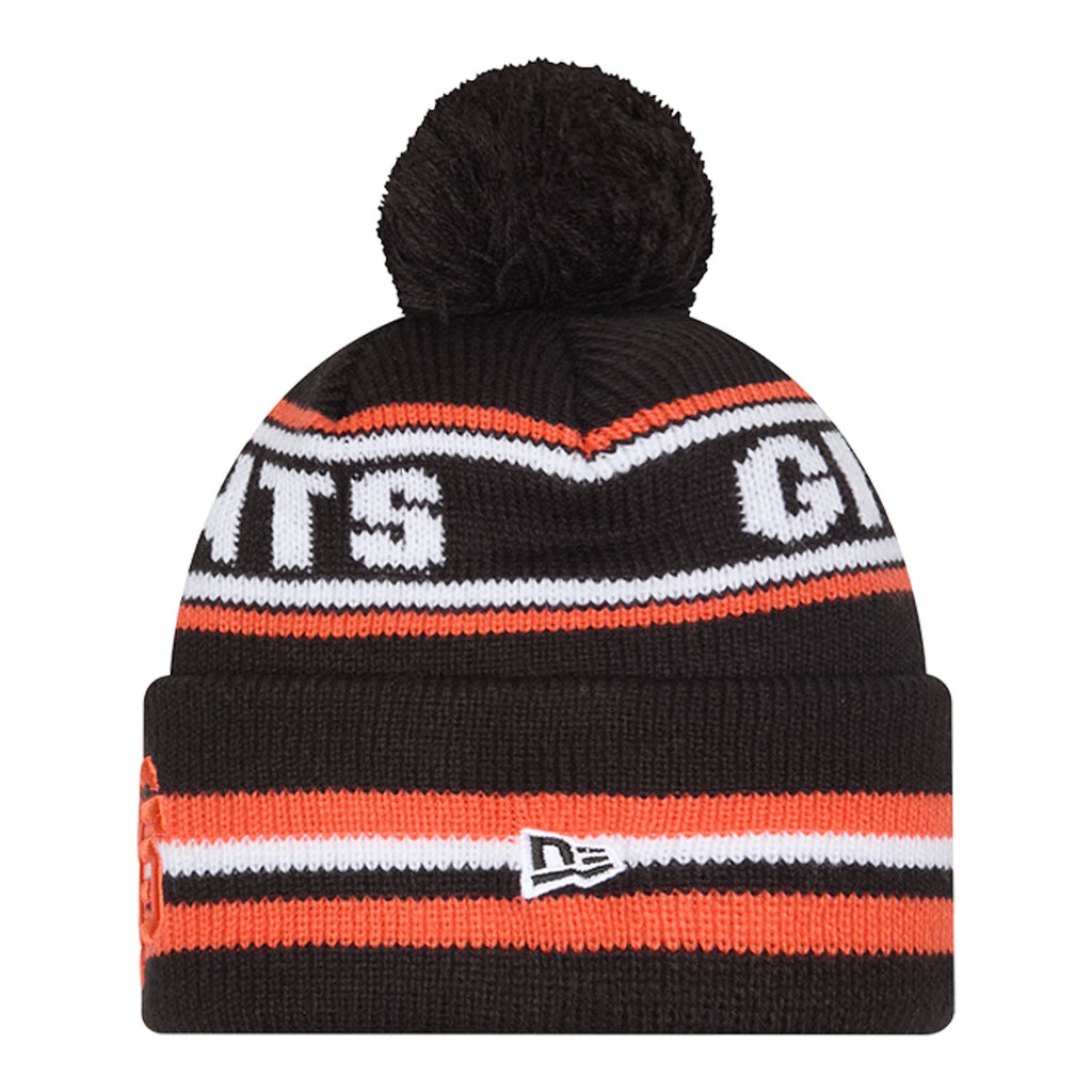 Giants Knit Classic Stripe Pom Beanie
