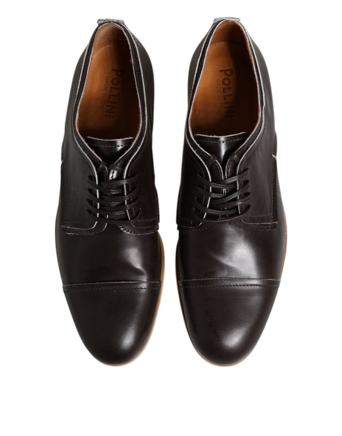 Pollini  Leather Derby Lace Up Dress Formal Men's Shoes
