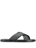 Ferragamo Gancini Leather Pool Slides