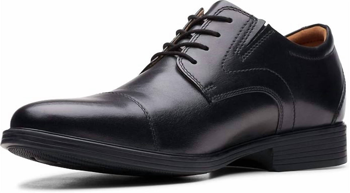 Men's Whiddon Cap Oxford Shoes In Black Leather