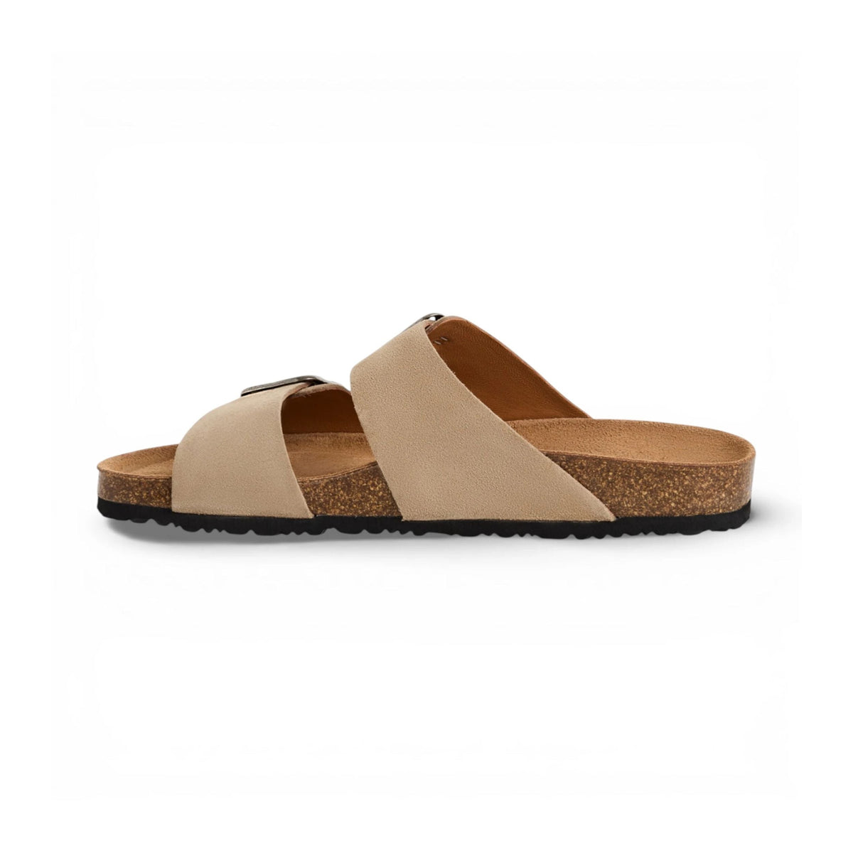 Slip-On Leather Footbed Slipper Sandals