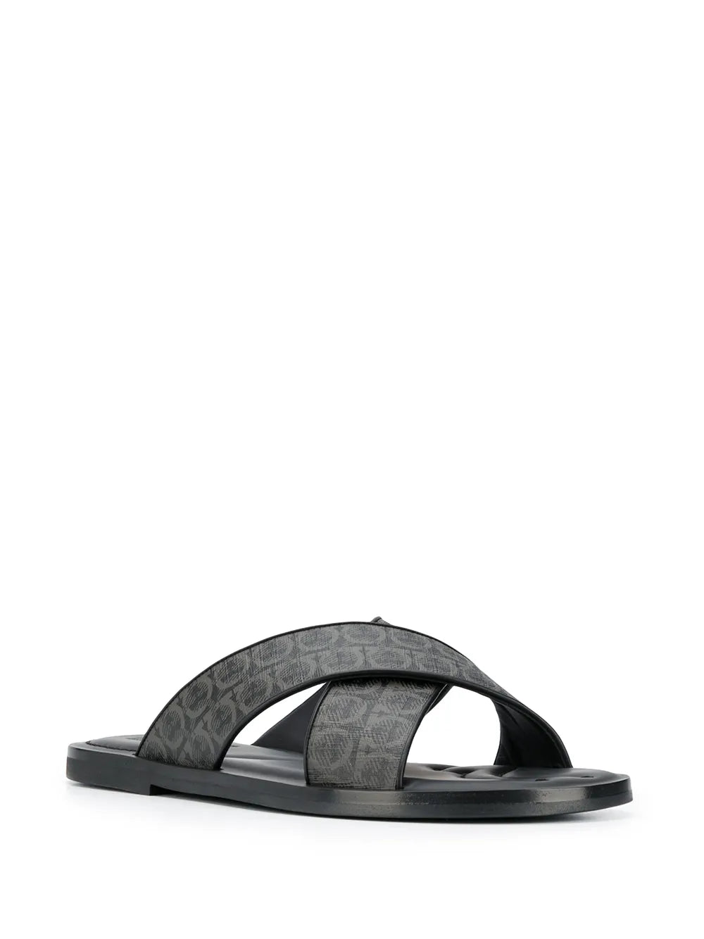Ferragamo Gancini Leather Pool Slides