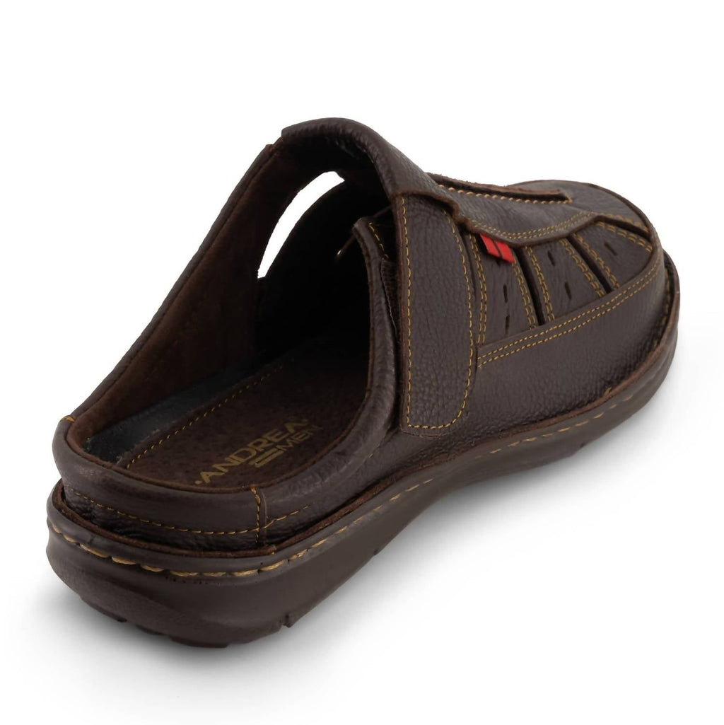 Men's Leather Clogs In Dark Brown