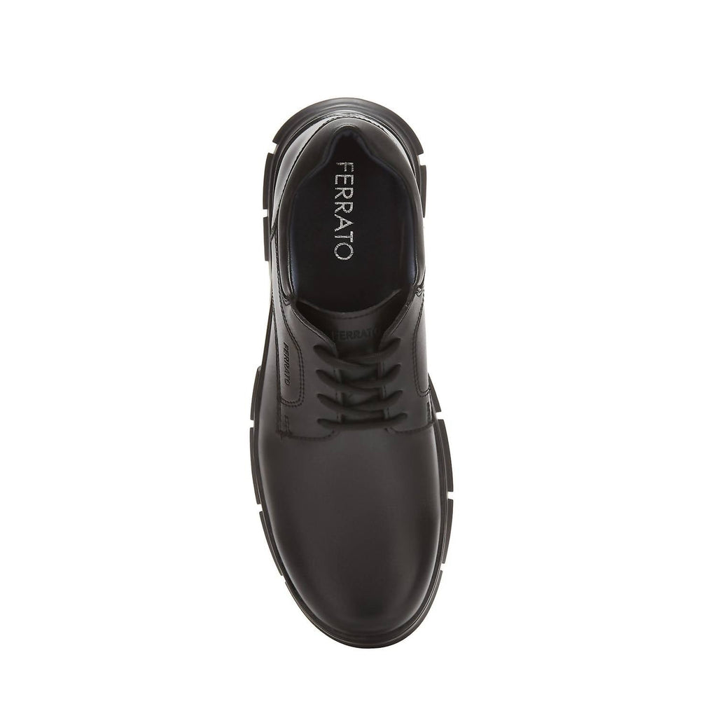 Men's Flat Leather Shoes In Black