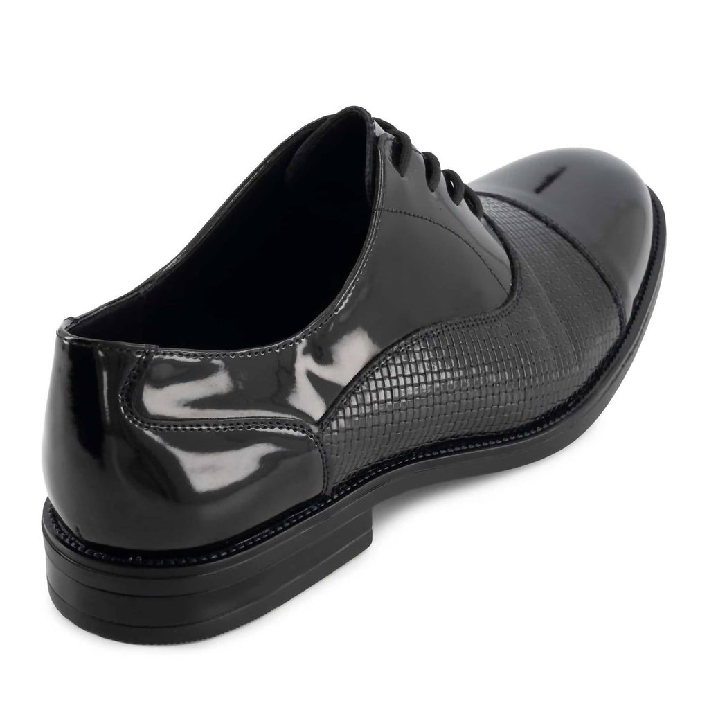 Men's Laces Closure Flat Shoes In Black