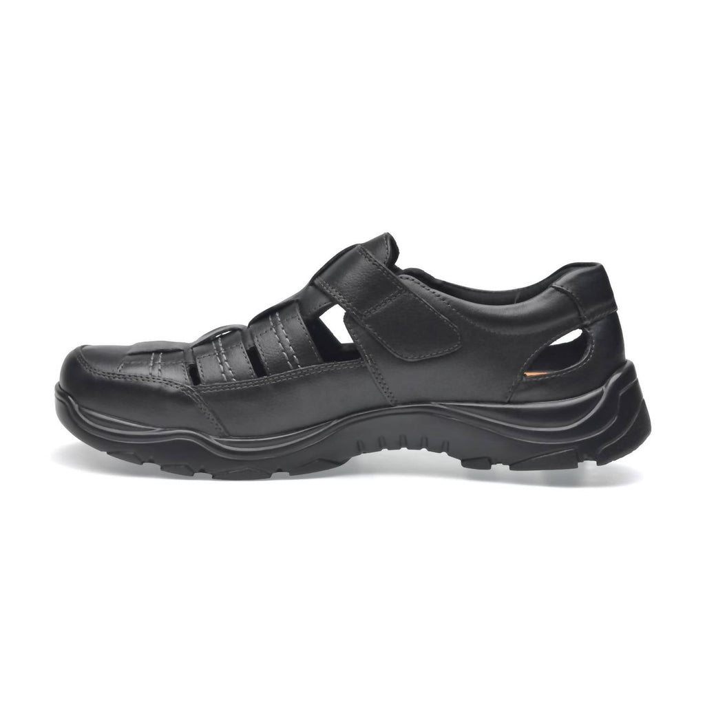 Closed Toe Leather Sandals In Black