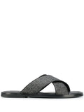 Ferragamo Gancini Leather Pool Slides