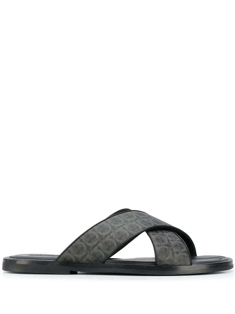 Ferragamo Gancini Leather Pool Slides
