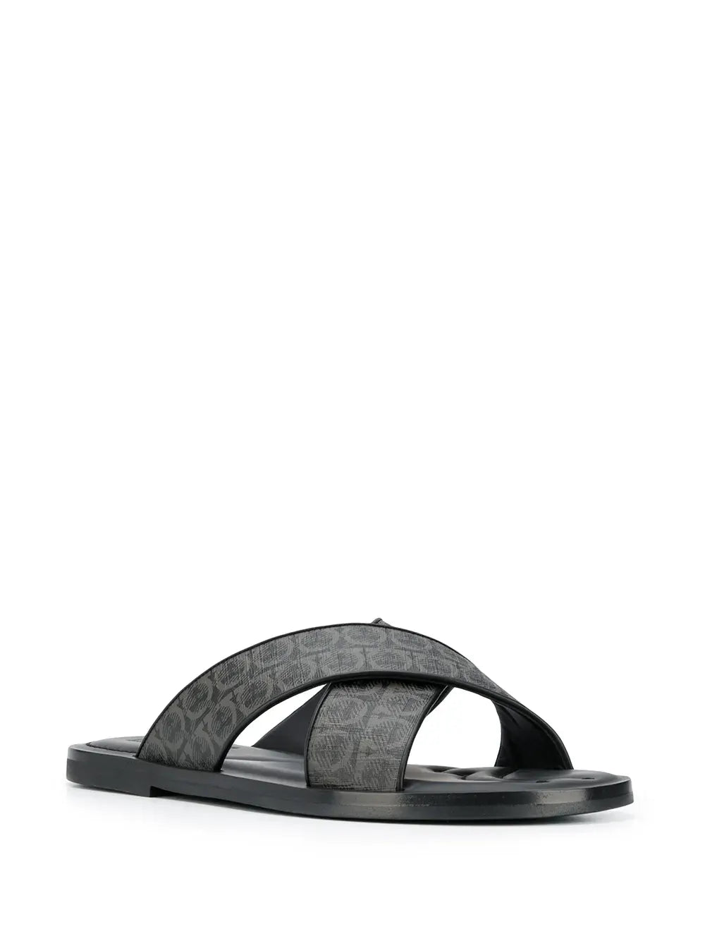Ferragamo Gancini Leather Pool Slides